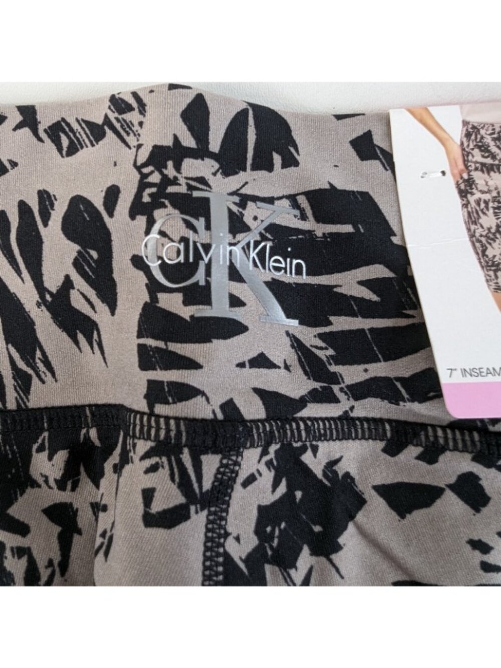 Calvin Klein Performance Logo Bike Shorts Womens S High Waist One Pocket Black - Picture 3 of 7